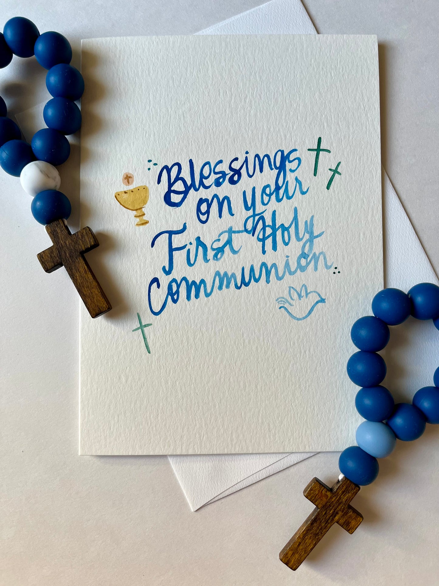 First Holy Communion Card- Blue