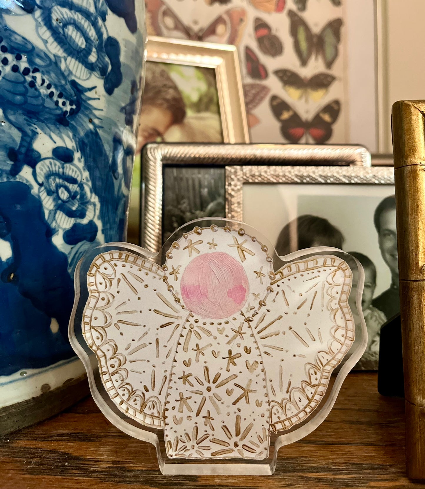 Acrylic Angel- White and Gold