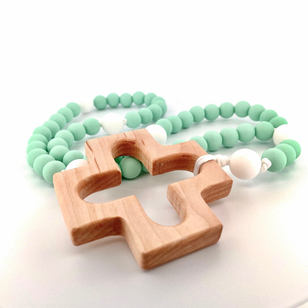 Mint and White Full Length Rosary