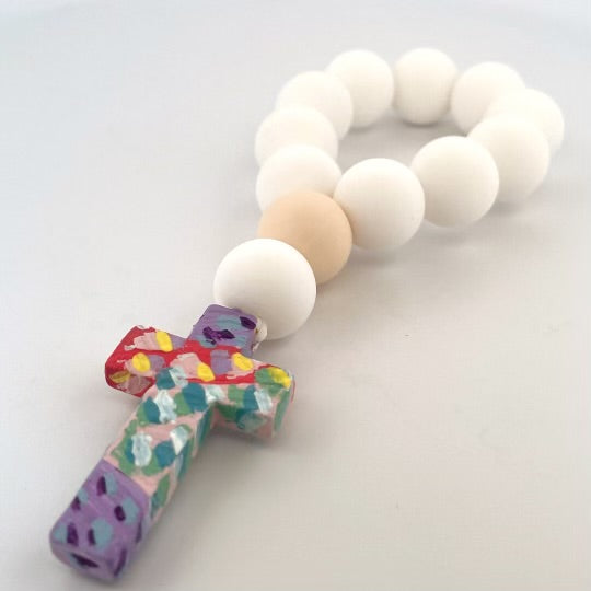 Patterned Decade Rosary- Brights