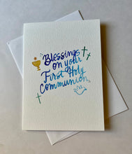 Load image into Gallery viewer, First Holy Communion Card- Blue
