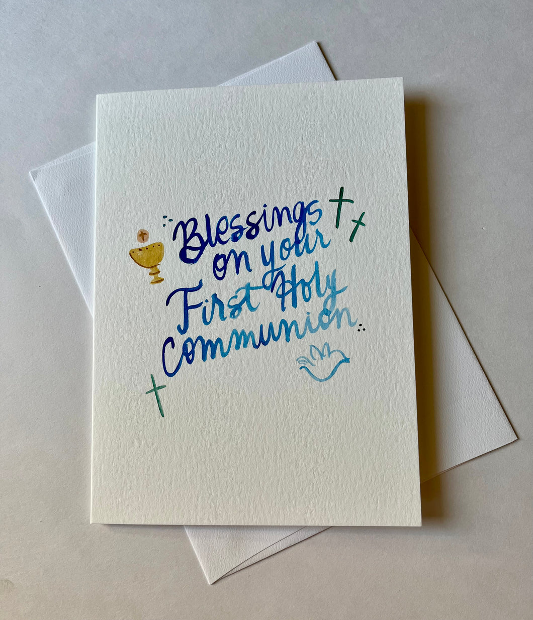 First Holy Communion Card- Blue