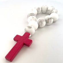 Load image into Gallery viewer, White Marble and Pink Decade Rosary
