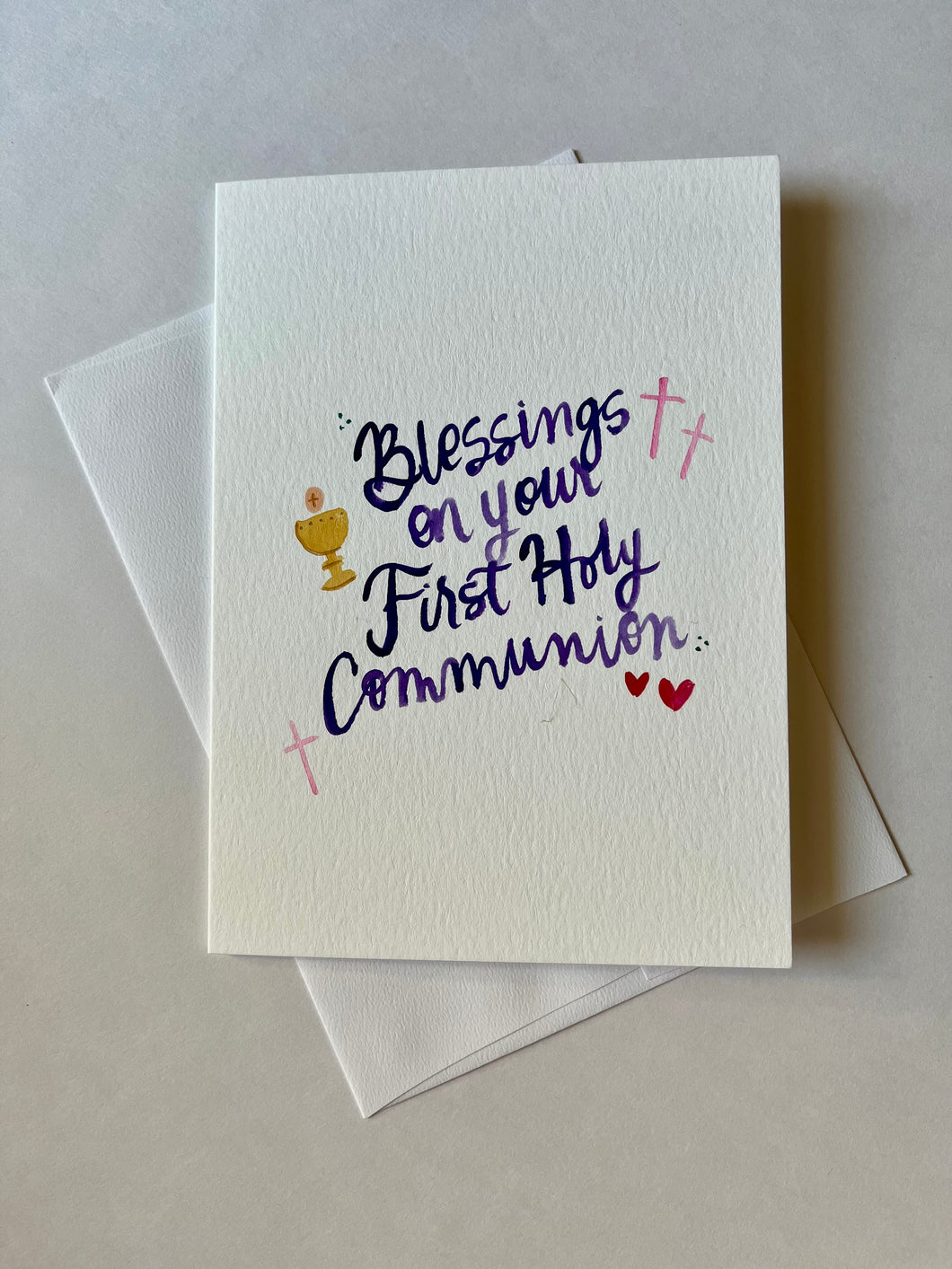 First Holy Communion Card- Purple