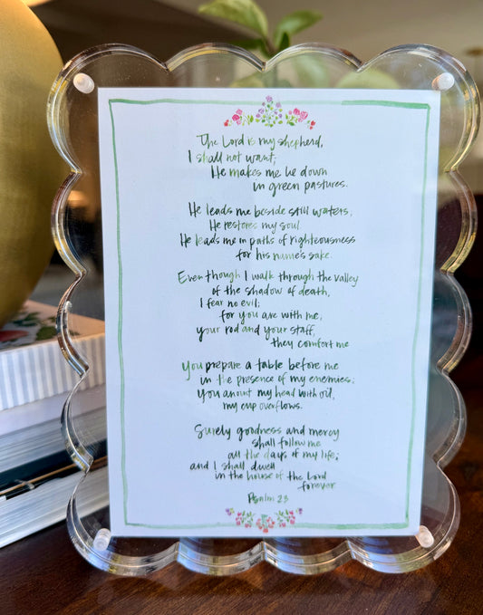 Framed Psalm 23 Prayer Print