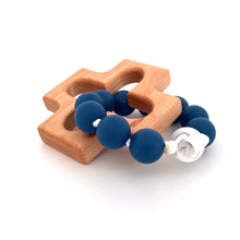 Load image into Gallery viewer, Rosary Teething Ring - Blue and Marble White
