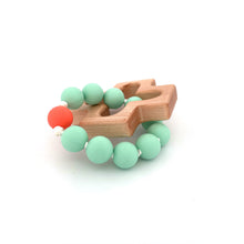 Load image into Gallery viewer, Rosary Teething Ring - Mint and Coral
