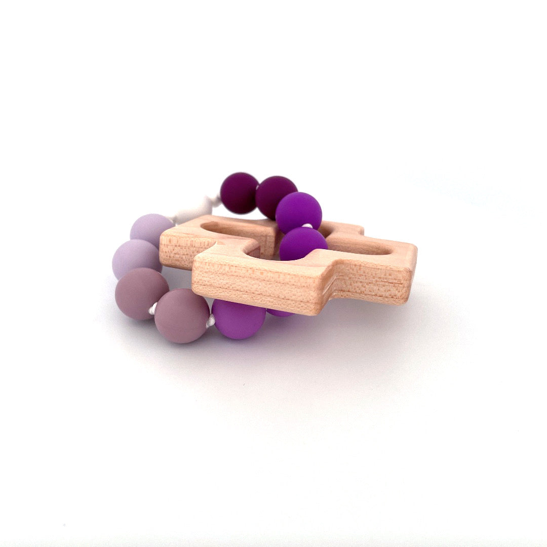 Rosary Teething Ring - Purple Ombre