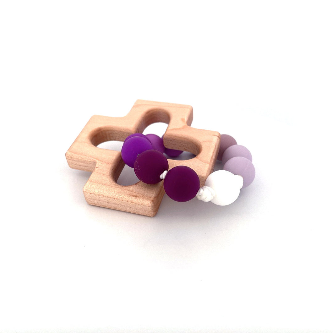 Rosary Teething Ring - Purple Ombre