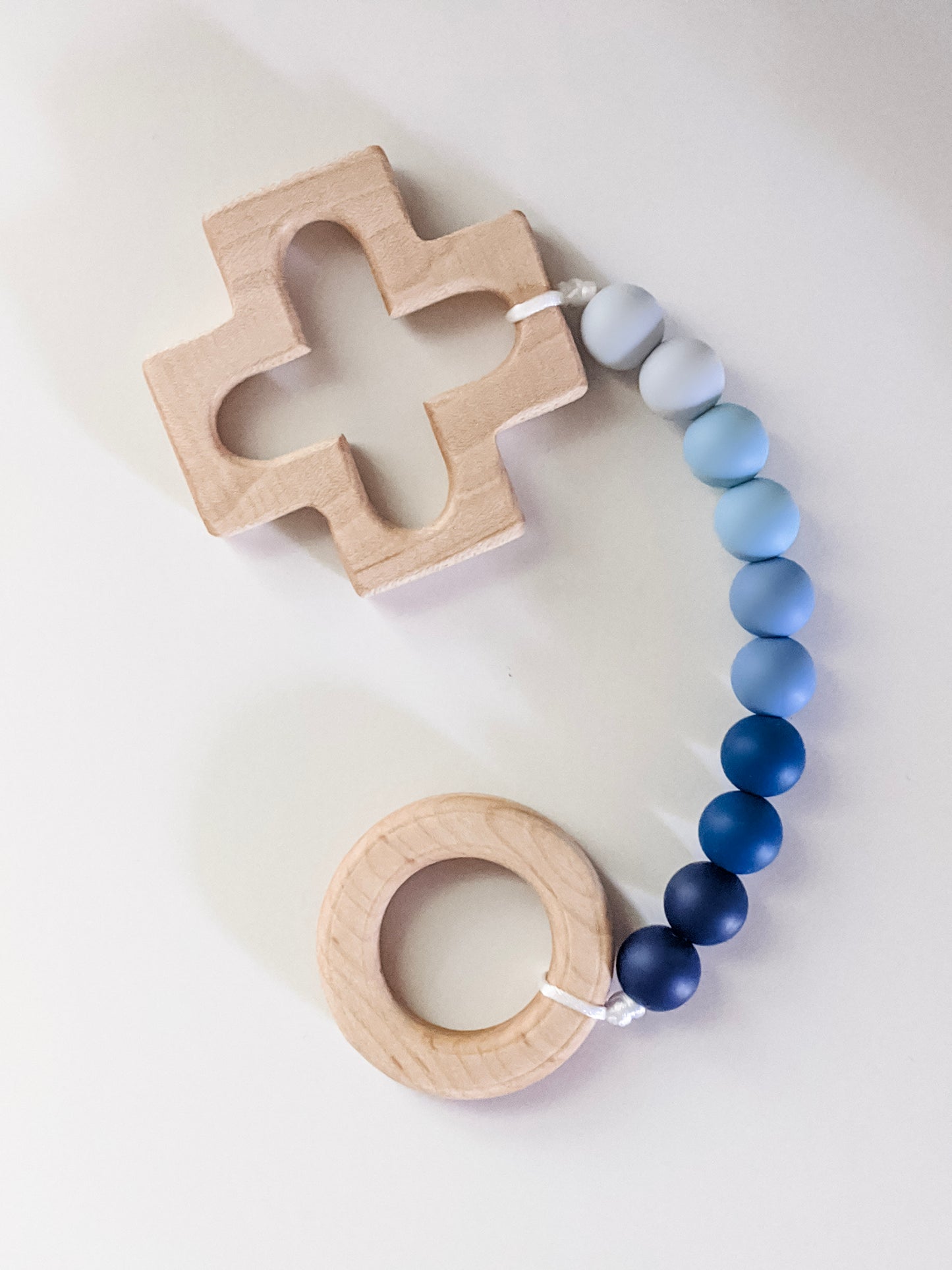 Silicone bead decade rosary strand. Gift for baby boy baptism