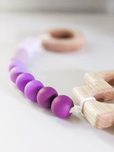 Load image into Gallery viewer, Close up of dark purples in ombre decade rosary strand
