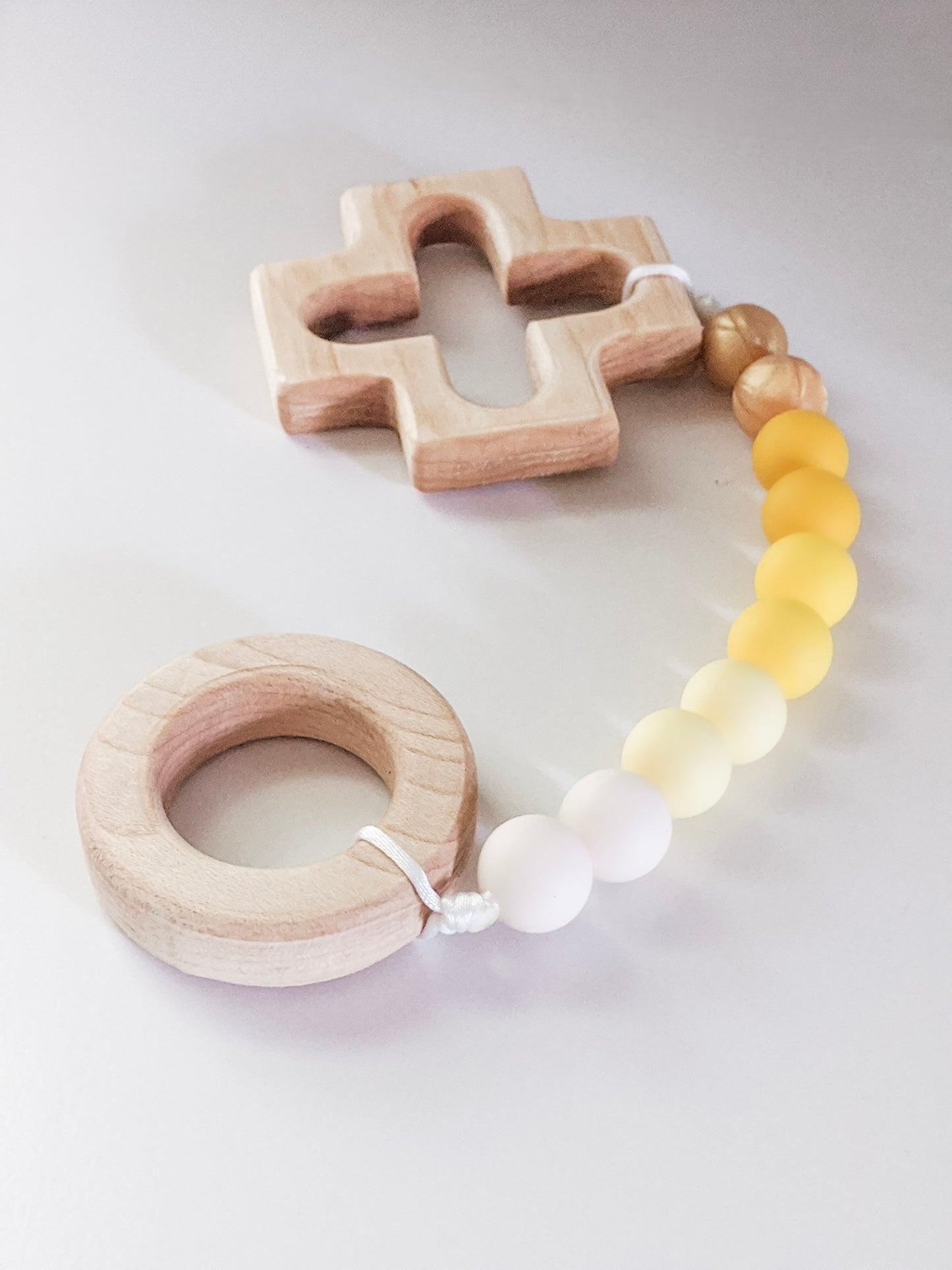 Yellow ombre Catholic baby toy: Baptism gift