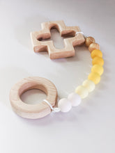 Load image into Gallery viewer, Yellow ombre Catholic baby toy: Baptism gift

