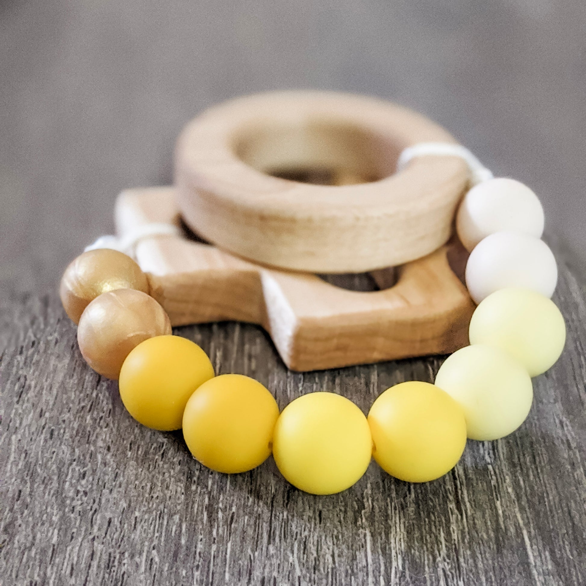 Yellow ombre teething rosary strand