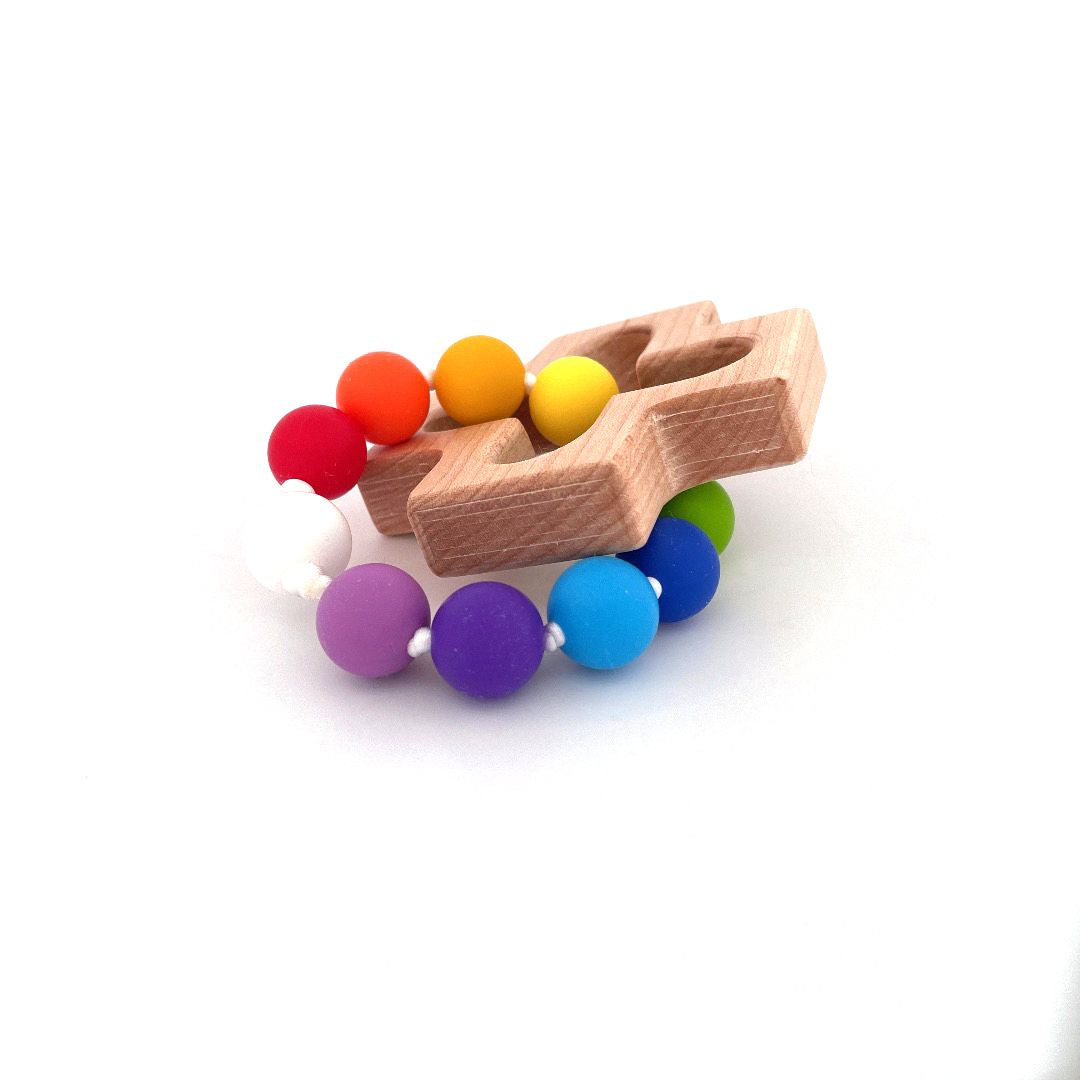 Rosary Teething Ring - Rainbow