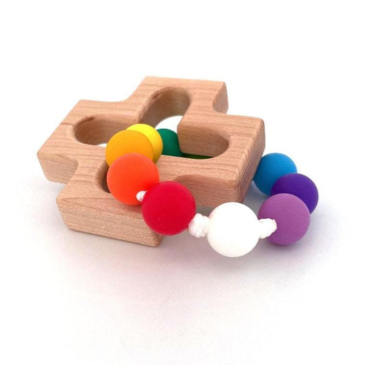 Rosary Teething Ring - Rainbow